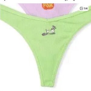 PINK Victoria's Secret Light Green Thong